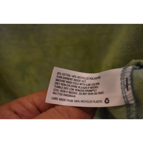 Unisex Goodfellow Green Plant Planet Custom Bleach Dye T-shirt Size S - Picture 5 of 6